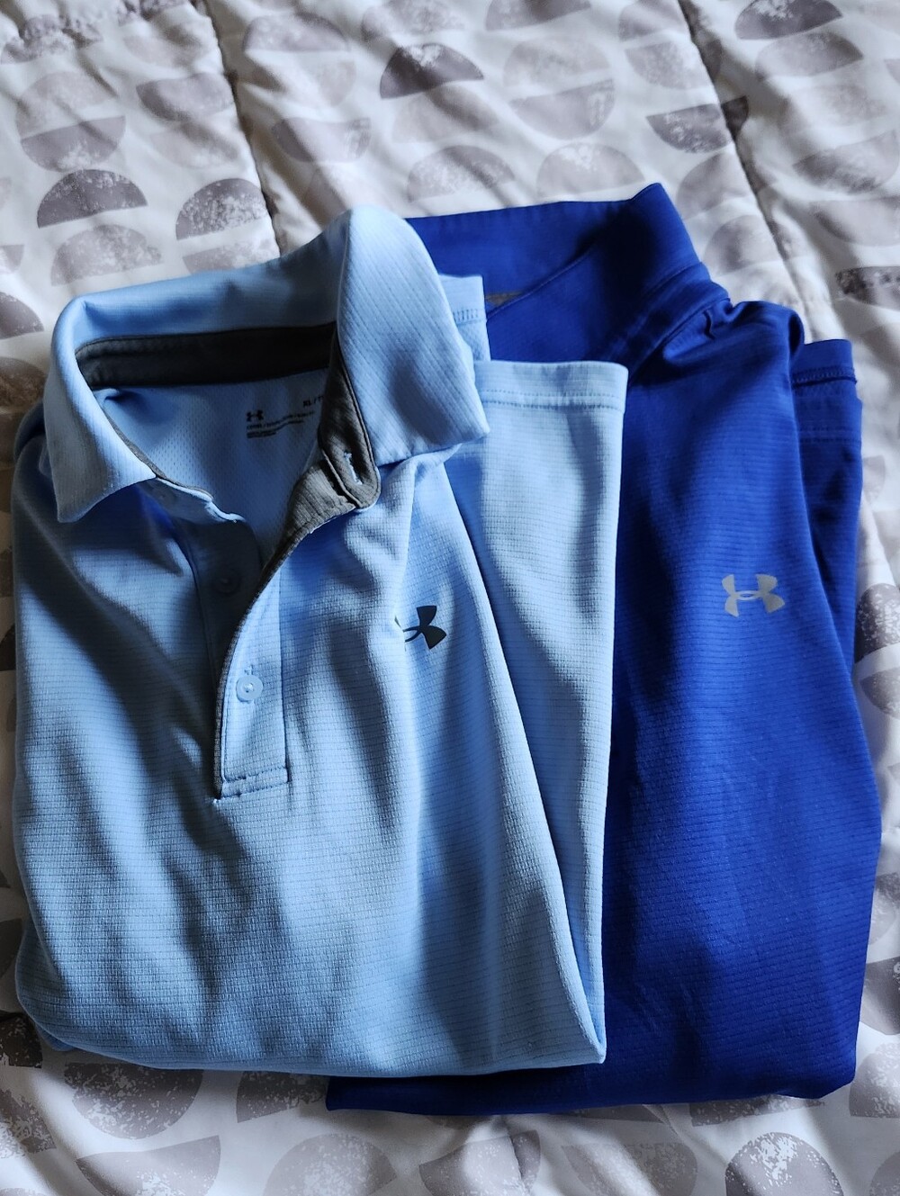 2 Under Armour Men’s Royal Blue And Baby Blue Performance Polo